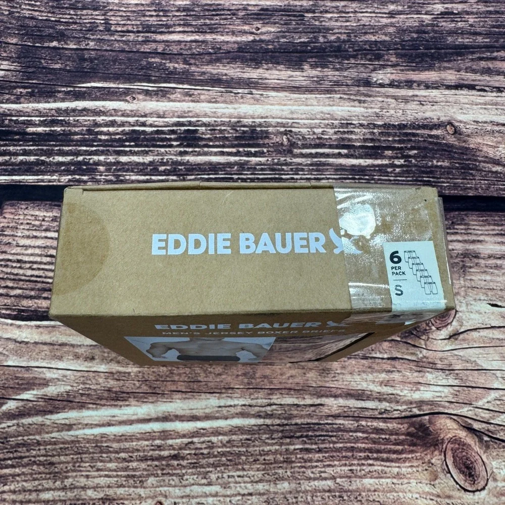 NEW Eddie Bauer Mens Jersey Boxer Briefs‎ Small 6 Pack Black Gray Blue